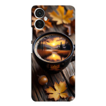 Чехол с уникальным дизайном «Осень с кофе» для TECNO Spark 9 Pro – Тёмный кофе