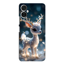 Яркий чехол для TECNO Spark 9 Pro с Зимними Оленятами (Блистающий оленёнок)