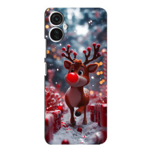 Яркий чехол для TECNO Spark 9 Pro с Зимними Оленятами (Олень среди подарков)