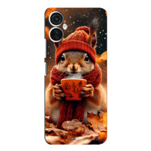 Печатный чехол «Зверята с кофе» для TECNO Spark 9 Pro – Белка с кофе
