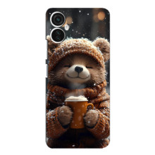 Печатный чехол «Зверята с кофе» для TECNO Spark 9 Pro – Мишка с кофе