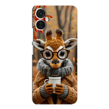 Печатный чехол «Зверята с кофе» для TECNO Spark 9 Pro – Жираф с кофе