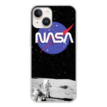 Силиконовый бампер с принтом "Наса" на Tecno Spark Go 1 (Nasa на луне)