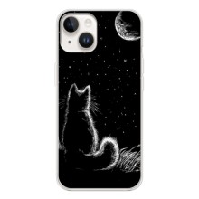 Чехол с принтом для Tecno Spark Go 1 (AlphaPrint) Модные коты (Котик и луна)