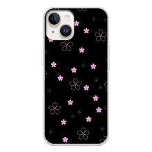 Чехол с розовым рисунком для Tecno Spark Go 1 (Розовые цветы на черном)