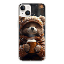 Печатный чехол «Зверята с кофе» для Tecno Spark Go 1 – Мишка с кофе