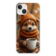 Печатный чехол «Зверята с кофе» для Tecno Spark Go 1 – Песик с кофе