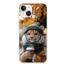 Печатный чехол «Зверята с кофе» для Tecno Spark Go 1 – Тигр с кофе