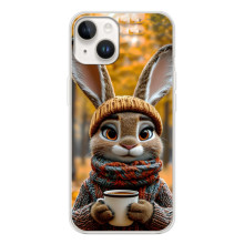 Печатный чехол «Зверята с кофе» для Tecno Spark Go 1 – Зайчик с кофе