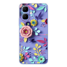 Чохли з квітами для Tecno Spark Go 2 (VPrint) (Дизайн квітів)