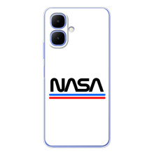 Силіконовый бампер з принтом "Наса" на Tecno Spark Go 2 (NASA на білому тлі)