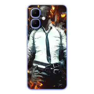 Силиконовый чехол с картинкой "Герой Pubg" на Tecno Spark Go 2 – Man Пубг
