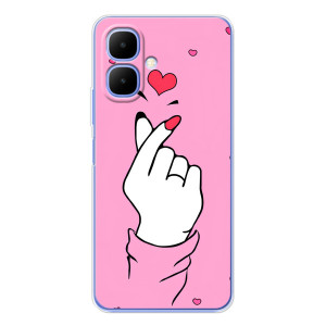 Чехол с принтом для Tecno Spark Go 2 (AlphaPrint - Знак сердечка)
