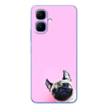 Бампер для Tecno Spark Go 2 з картинкою "Песики" (Собака на рожевому)