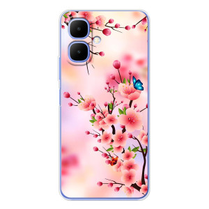 Чохол з картинкою Сакури на Tecno Spark Go 2 – Метелики на сакурі
