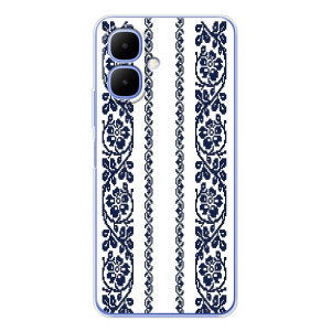 Силиконовый Чехол на Tecno Spark Go 2 с картинкой Вышиванки (Синяя вышиванка)
