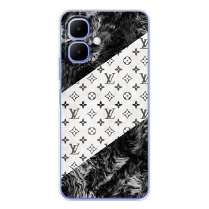 Чехол Стиль Louis Vuitton на Tecno Spark Go 2 – LV на белом