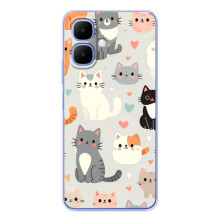 Чехол с рисунком кот на Tecno Spark Go 2 (Коллаж котов)