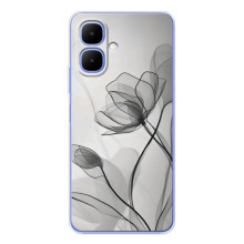 Чехол с цветочным принтом на Спарк Гоу 2 – Черные цветы