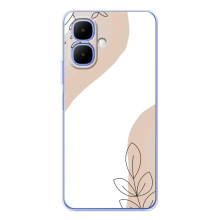 Силконовий чохол з принтом в квітах на Tecno Spark Go 2 (Нюдовий дизайн)