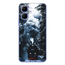 Новогодние, Праздничные Чехлы для Tecno Spark Go 2 - 2024 год (Зимний поезд)