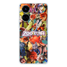 Силіконовий чохол з принтом Зоотрополіс для Tecno Spark Go 2 – Колаж героїв