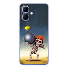 Чохол з героями Клеш Рояль для Tecno Spark Go 2 (Скелет із бомбою)