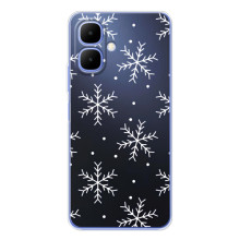 Зимние Чехлы для Спарк Гоу 2 - прозрачный фон – Белые снежинки