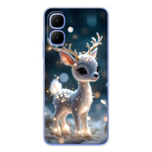Яркий чехол для Tecno Spark Go 2 с Зимними Оленятами (Блистающий оленёнок)