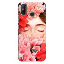 Чехлы (ART) Цветы на TECNO Spark GO (2020) (VPrint) (Глаза в цветах)