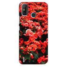 Чехлы с Цветами для TECNO Spark GO (2020) (VPrint) (Цветы красные)