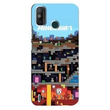Чехол Майнкрафт на TECNO Spark GO (2020) (AlphaPrint) Minecraft (фон Minecraft)