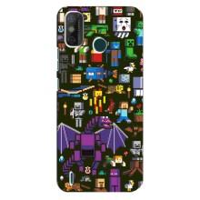 Чехол Майнкрафт на TECNO Spark GO (2020) (AlphaPrint) Minecraft (Коллаж Майнкрафт)