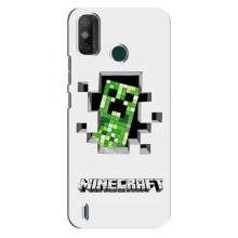 Чехол Майнкрафт на TECNO Spark GO (2020) (AlphaPrint) Minecraft (крипер Майнкрафт)