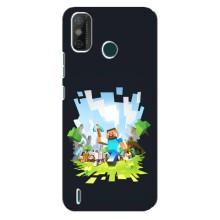 Чехол Майнкрафт на TECNO Spark GO (2020) (AlphaPrint) Minecraft (персонажи Minecraft)