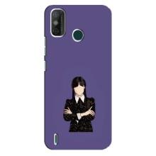 Чехлы Венсдей на TECNO Spark GO (2020) Уэнсдей (AlphaPrint) (Уэнздей в черном)