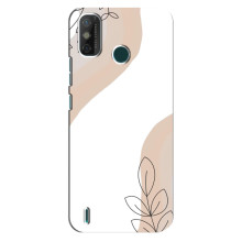 Силиконовый чехол с принтом в цветах на TECNO Spark GO (2020) – Нюдовый дизайн
