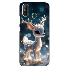 Яркий чехол для TECNO Spark GO (2020) с Зимними Оленятами – Блистающий оленёнок
