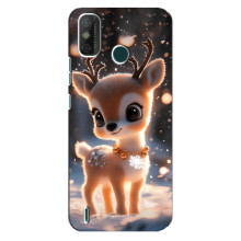Яркий чехол для TECNO Spark GO (2020) с Зимними Оленятами – Оленёнок