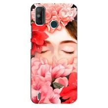 Чехлы (ART) Цветы на TECNO Spark GO (2021) (VPrint) (Глаза в цветах)