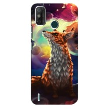 Чехлы с картинкой Лисички для TECNO Spark GO (2021) (VPrint) (Лисица в космосе)