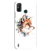 Чехлы с картинкой Лисички для TECNO Spark GO (2021) (VPrint) (Лисичка в цветочках)