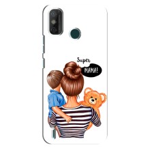 Чехол с печатью для TECNO Spark GO (2021) - (Мама с ребенком) (AlphaPrint) (Мама с сыном)