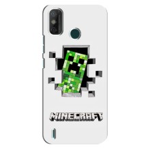 Чехол Майнкрафт на TECNO Spark GO (2021) (AlphaPrint) Minecraft – крипер Майнкрафт