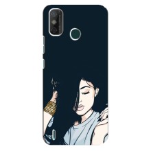Чехол с печатью для TECNO Spark GO (2021) - (Мода) (AlphaPrint) (Красивая девочка)