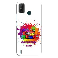 Чехол Амонг Ас для TECNO Spark GO (2021) (AlphaPrint) (Яркий АмонгАс)
