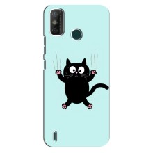 Чехол с принтом для TECNO Spark GO (2021) (AlphaPrint) Модные коты (Падающий кот)