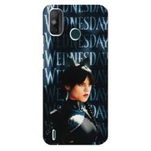 Чехлы Венсдей на TECNO Spark GO (2021) Уэнсдей (AlphaPrint) (Уэнздей кошка)