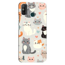 Чехол с рисунком кот на TECNO Spark GO (2021) (Коллаж котов)
