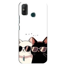 Чехол с рисунком кот на TECNO Spark GO (2021) (Коты в очках)
